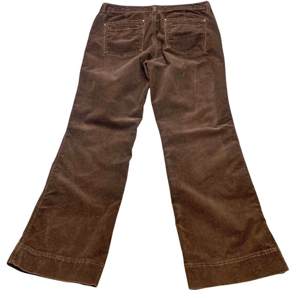 Eddie Bauer Classic Cocoa Brown Mid Rise Flared Leg Thin Wale Corduroy Pants - Picture 9 of 10